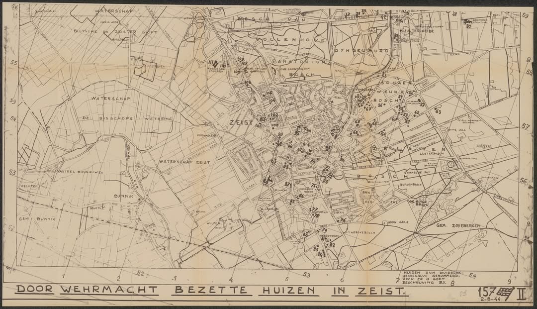 1944 Door Wehrmacht bezette huizen in Zeist
