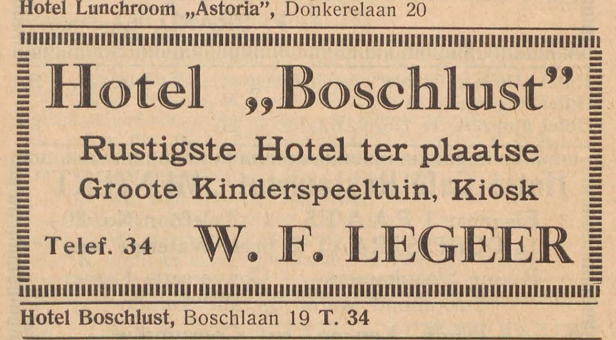 1933 W.F. Legeer NIEUWE DIRECTEUR