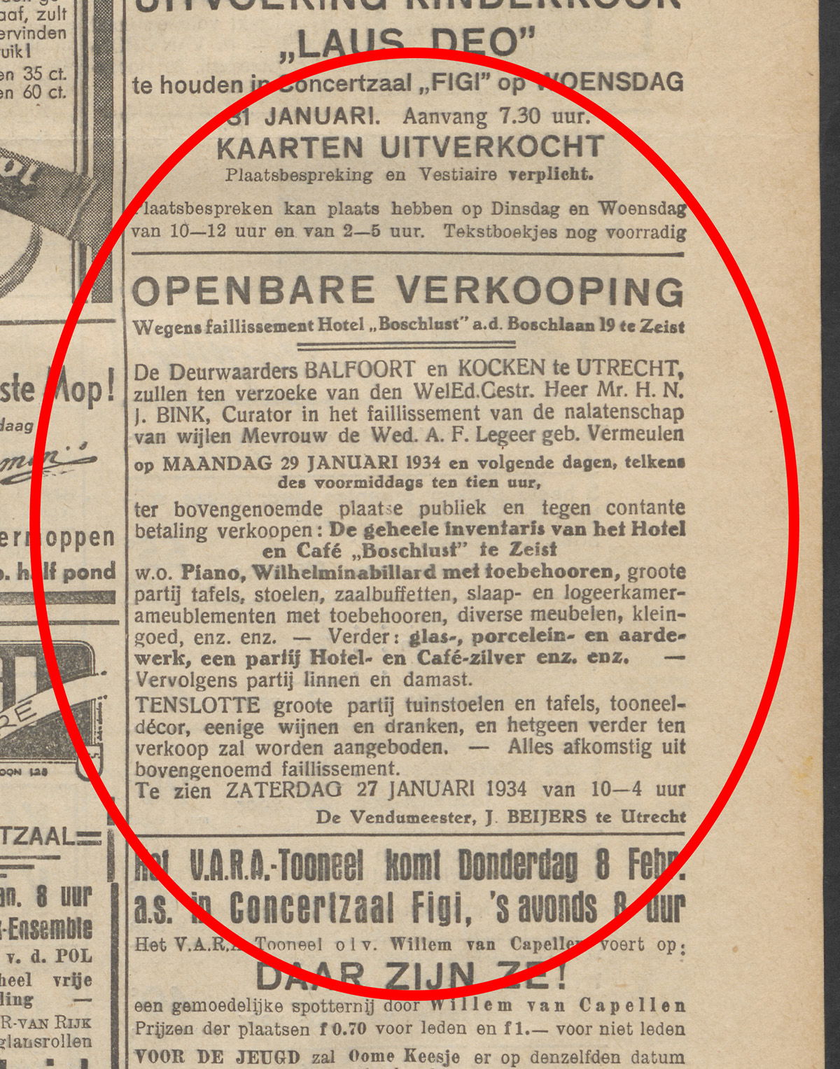 1934 VEILING