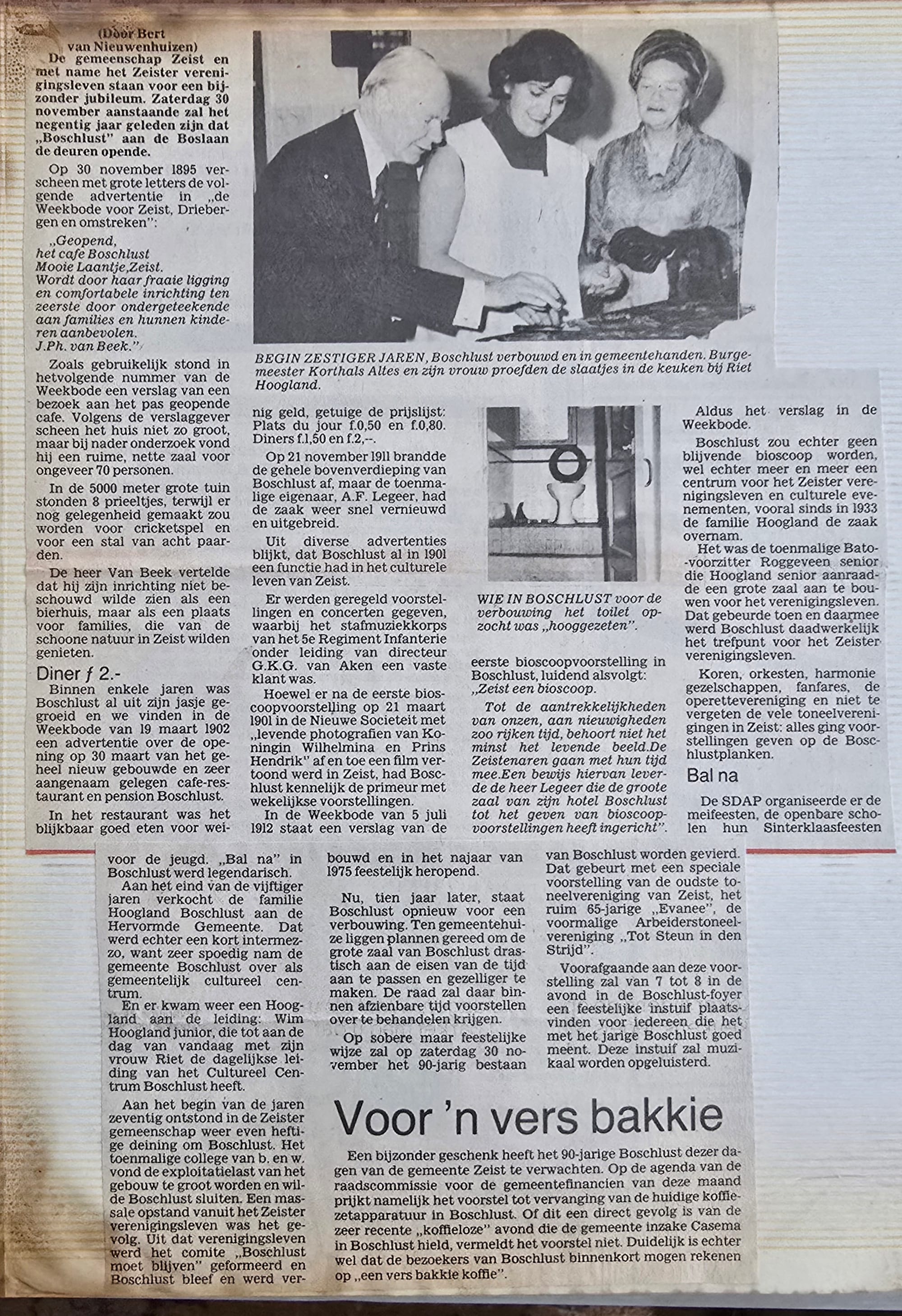 1985 90 jaar Korthals Altes, zijn vrouw en Riet Hoogland