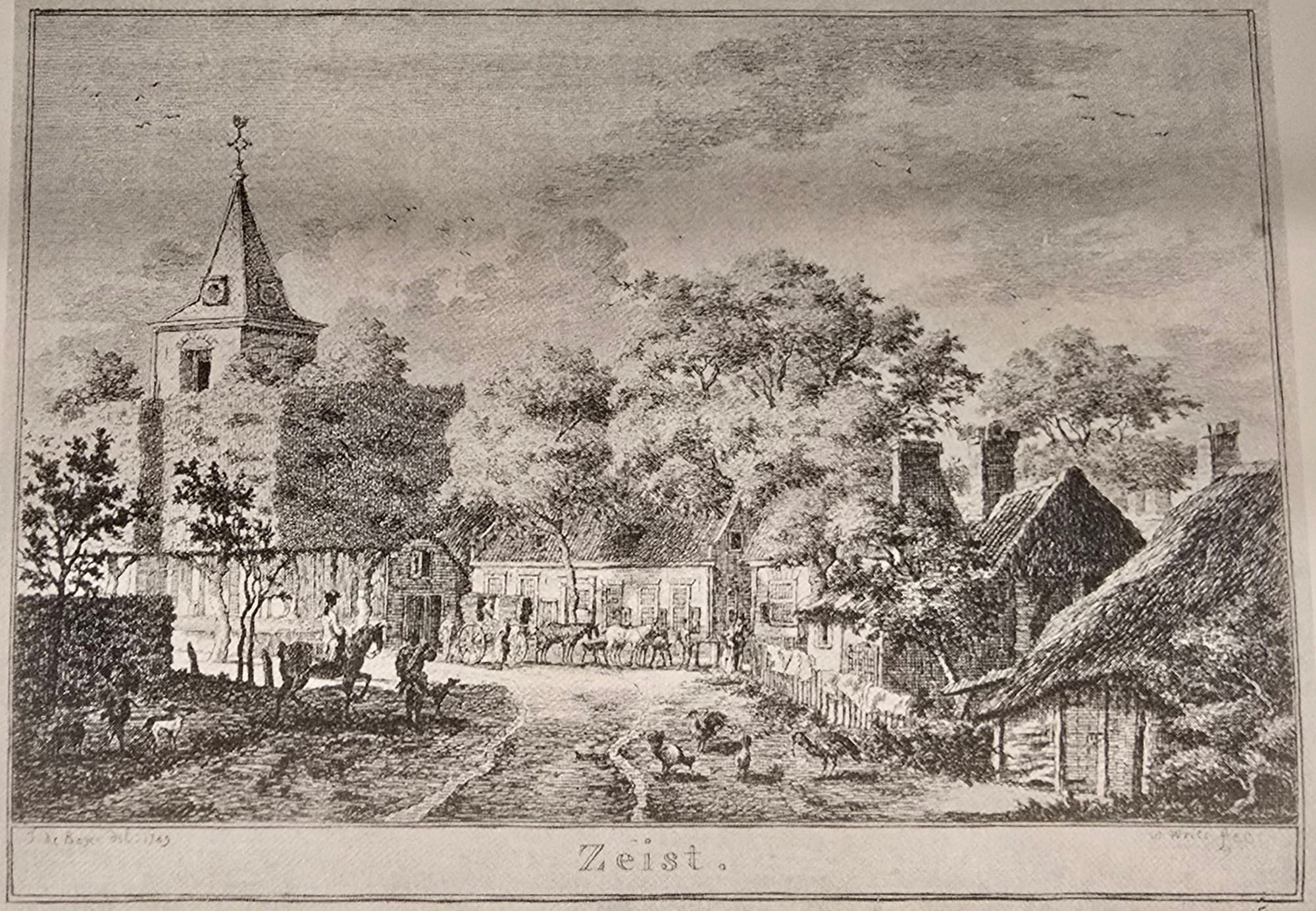 1745 Dorp Zeist J. de Beijer met rectsboven De Swaen