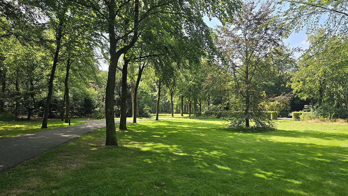 Oprijlaan vanaf Utrechtseweg met links het koetshuis.