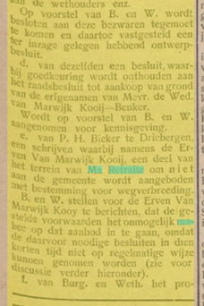 1931 verkoop gronden om niet