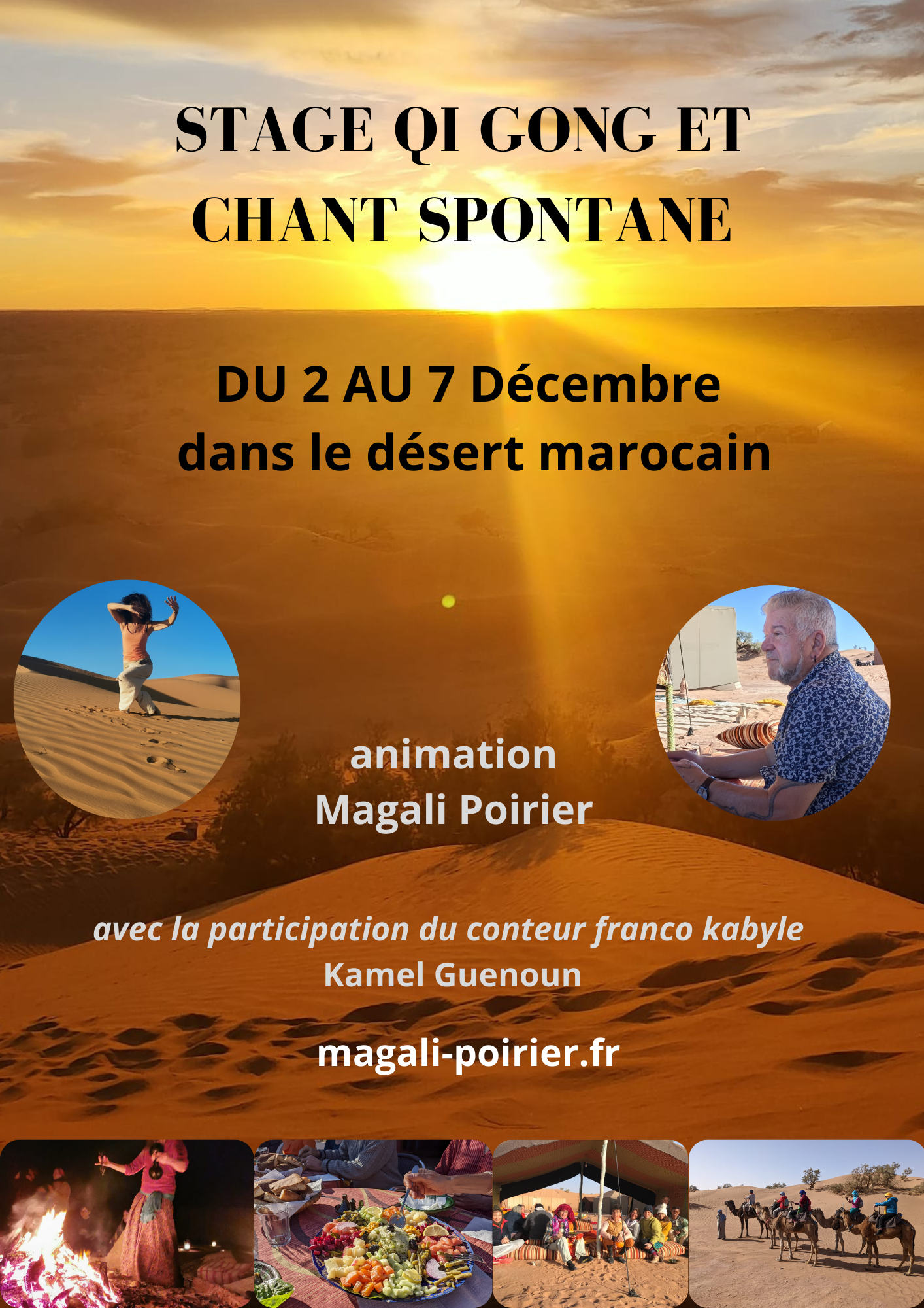 Stage QI GONG et Chant Spontané dans le désert marocain du 2 au 7 décembre