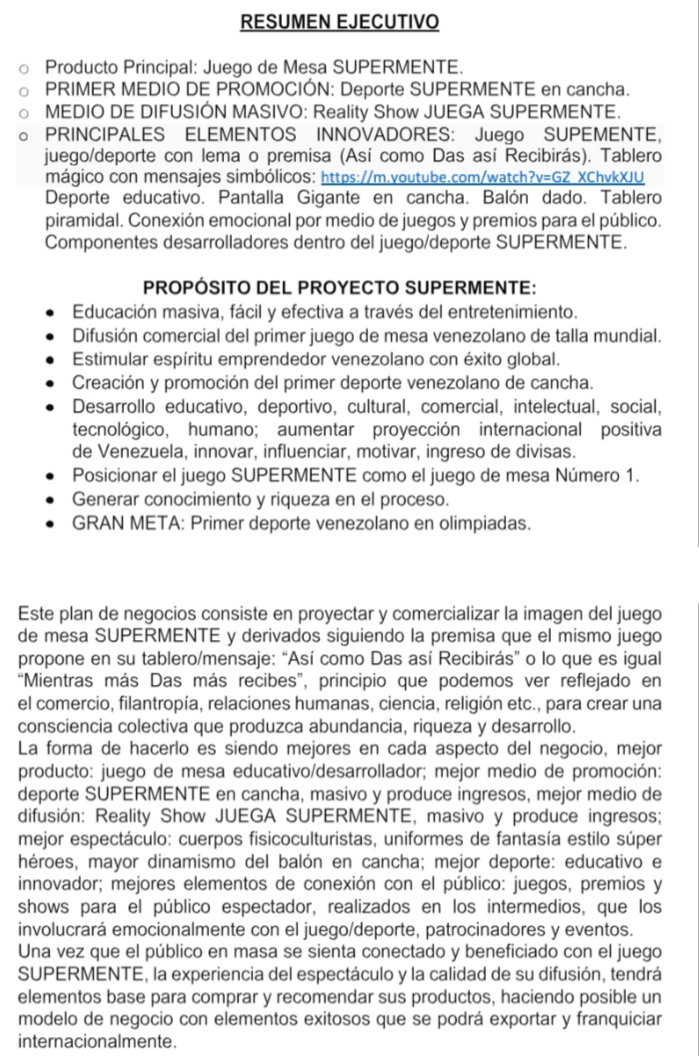 Propósito del proyecto SUPERMENTE