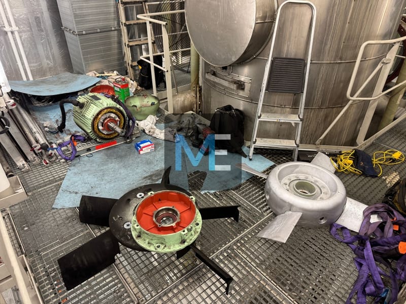 Основен ремонт на смукателен вентилатор за машинно отделение