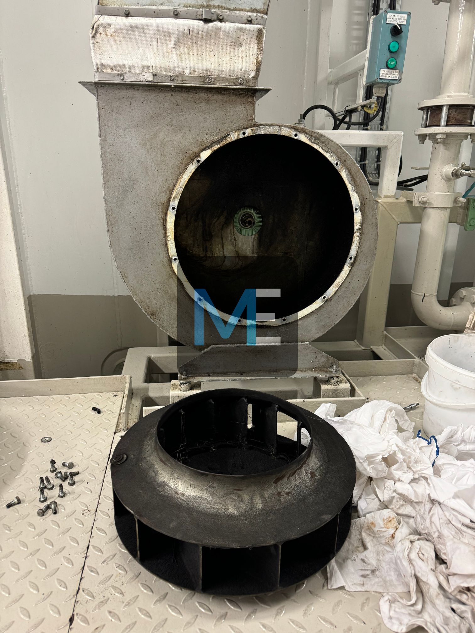 Repair of a exhaust fan on a Passenger Ship