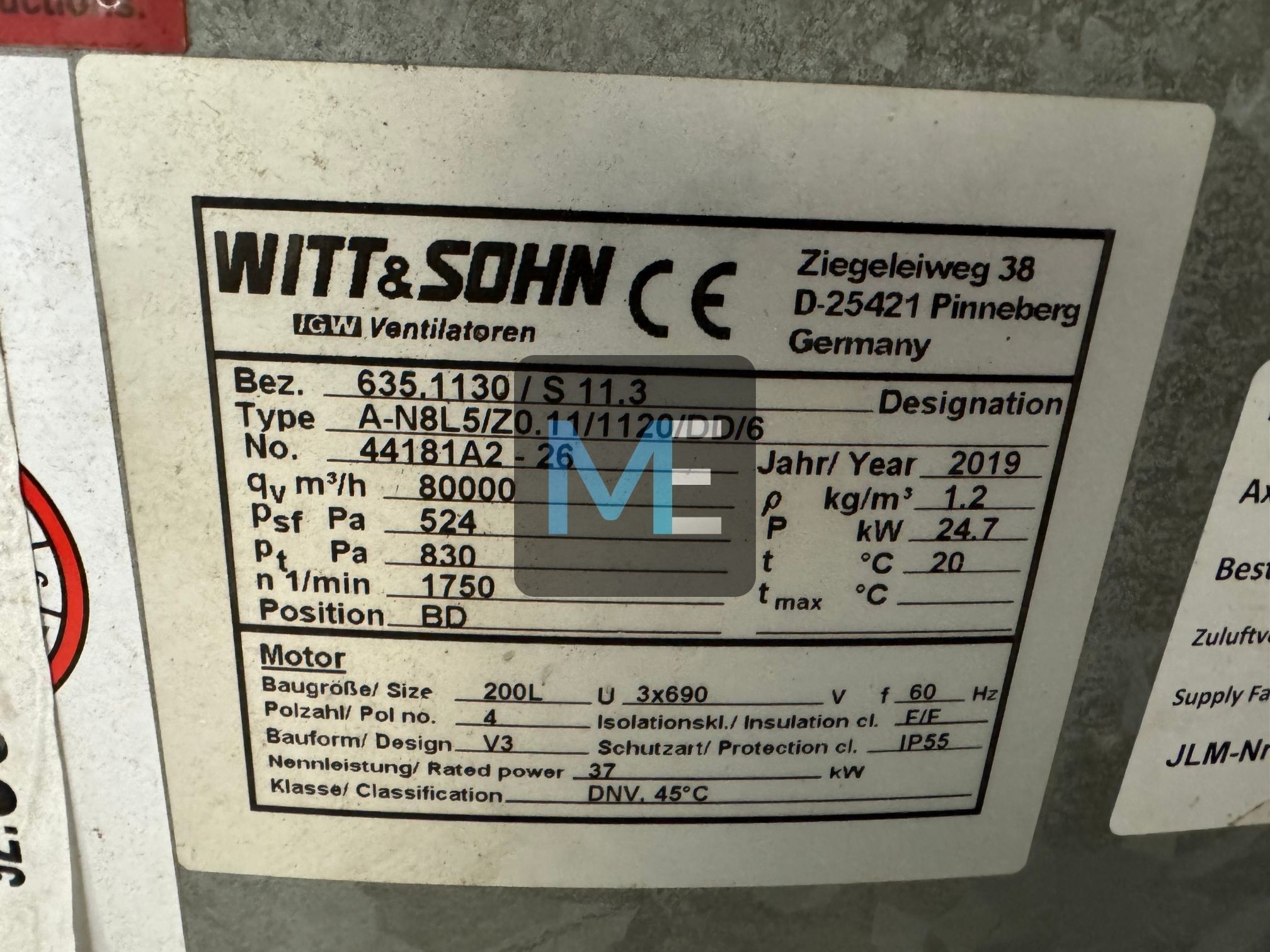 Major repair of the discharge fan for the engine room