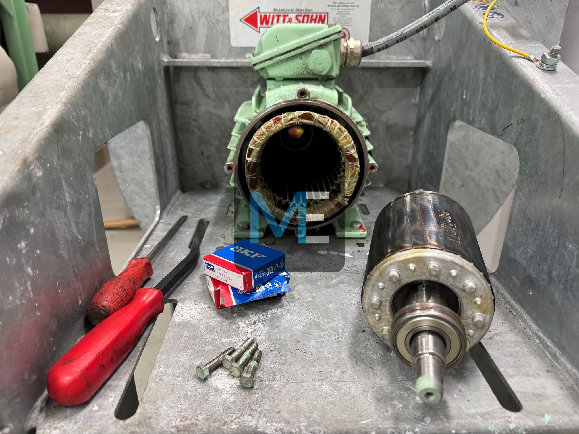 Major repair of the suction fan for the engine room