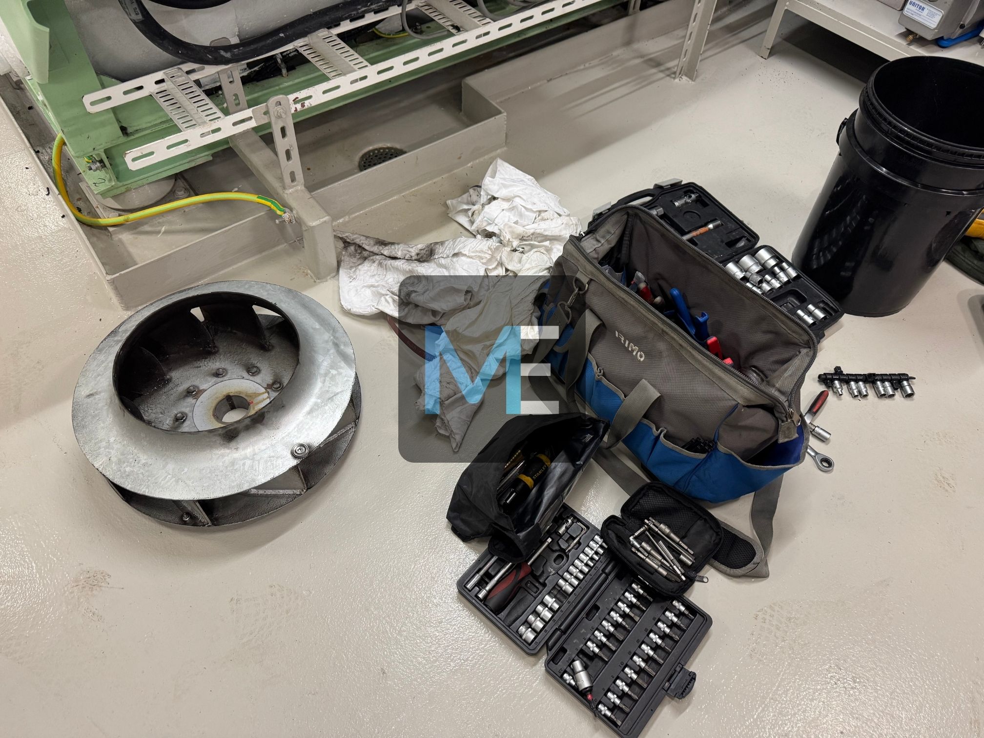 Major repair of the suction fan for the engine room