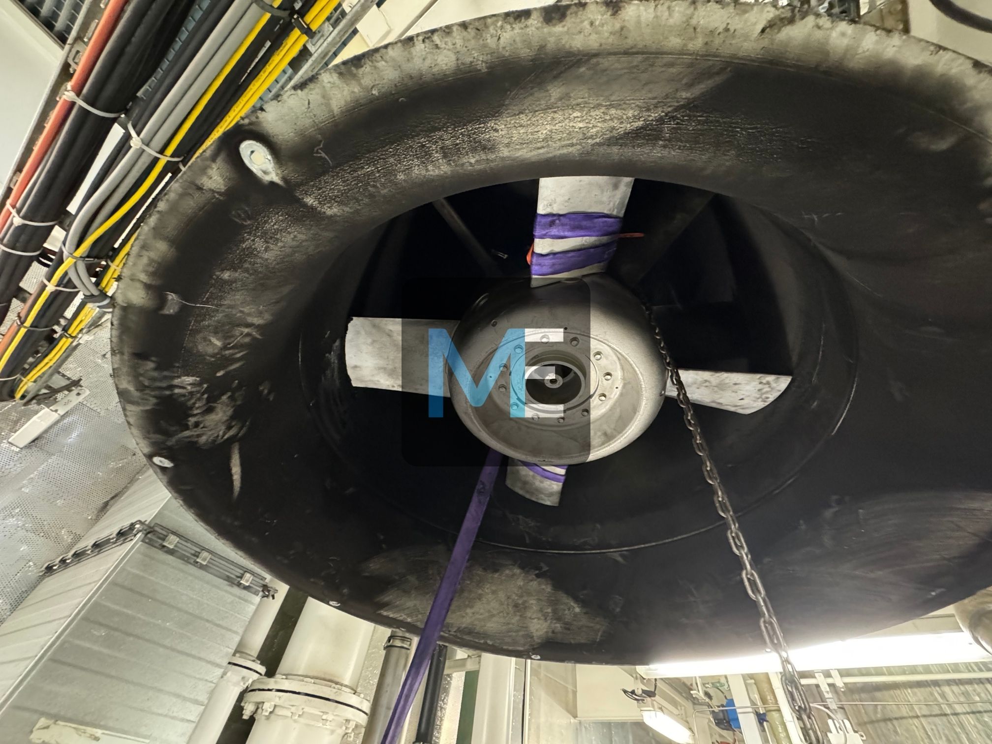Major repair of the suction fan for the engine room