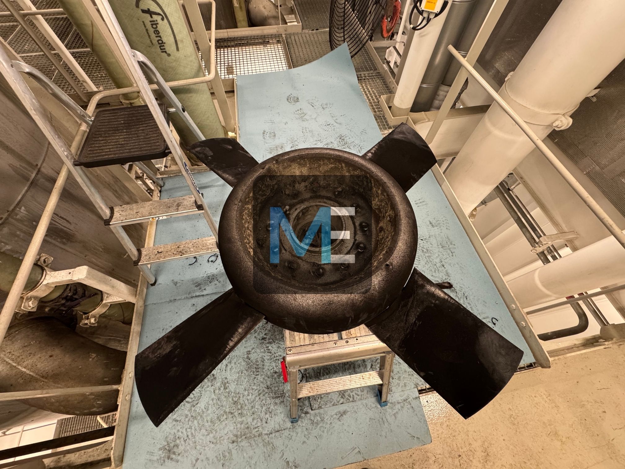 Major repair of the suction fan for the engine room