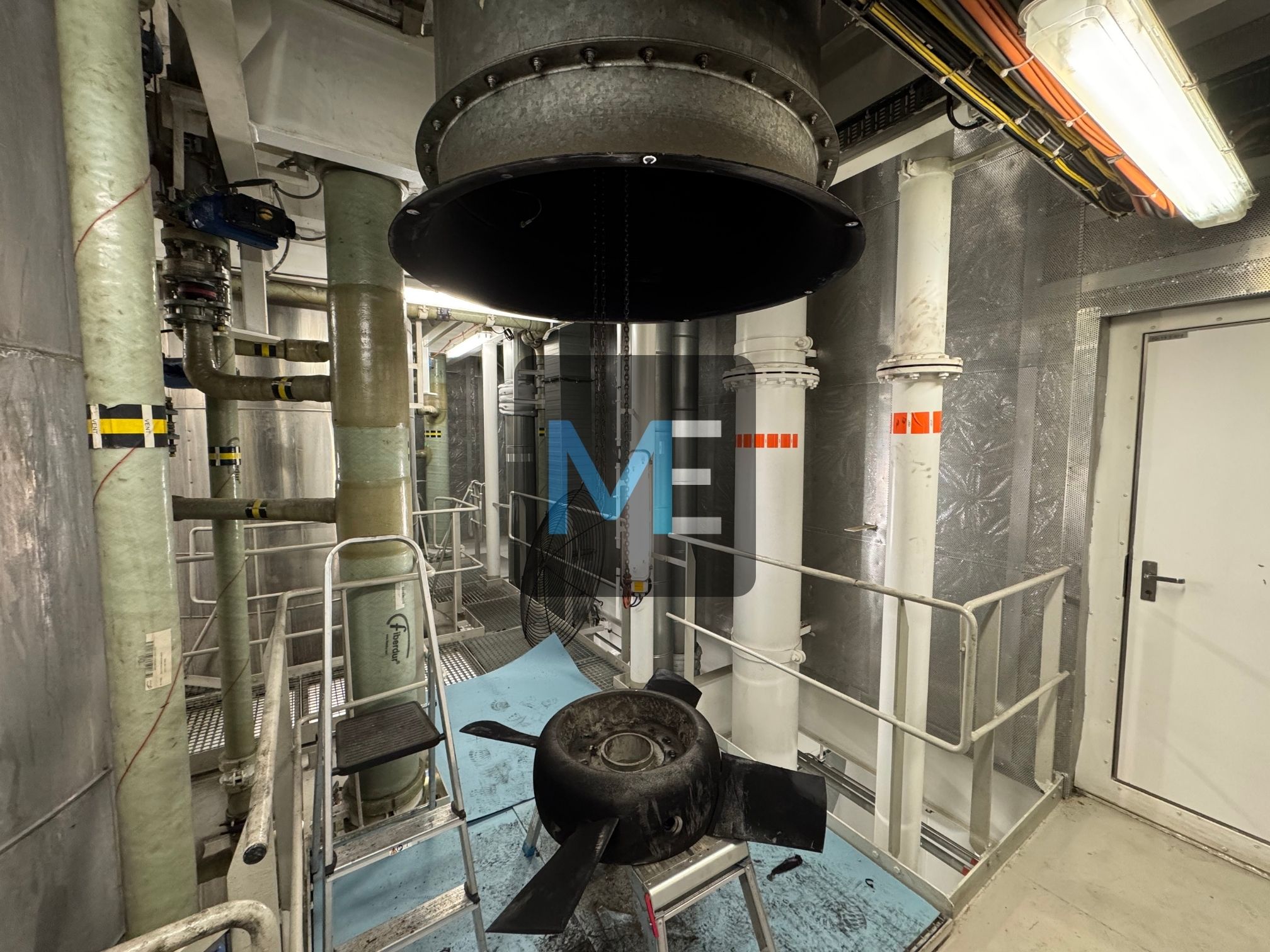 Major repair of the suction fan for the engine room