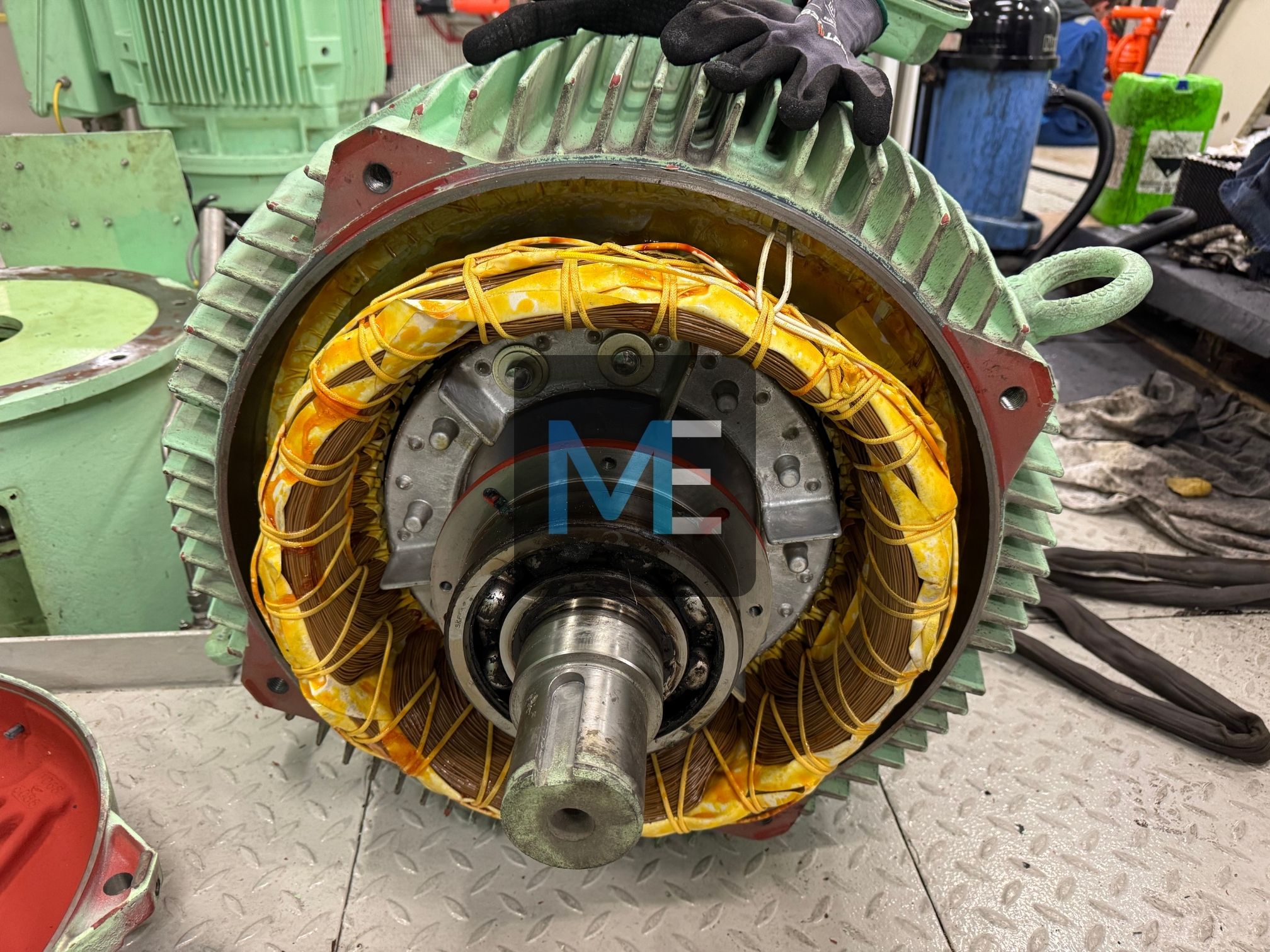 Major repair of the suction fan for the engine room