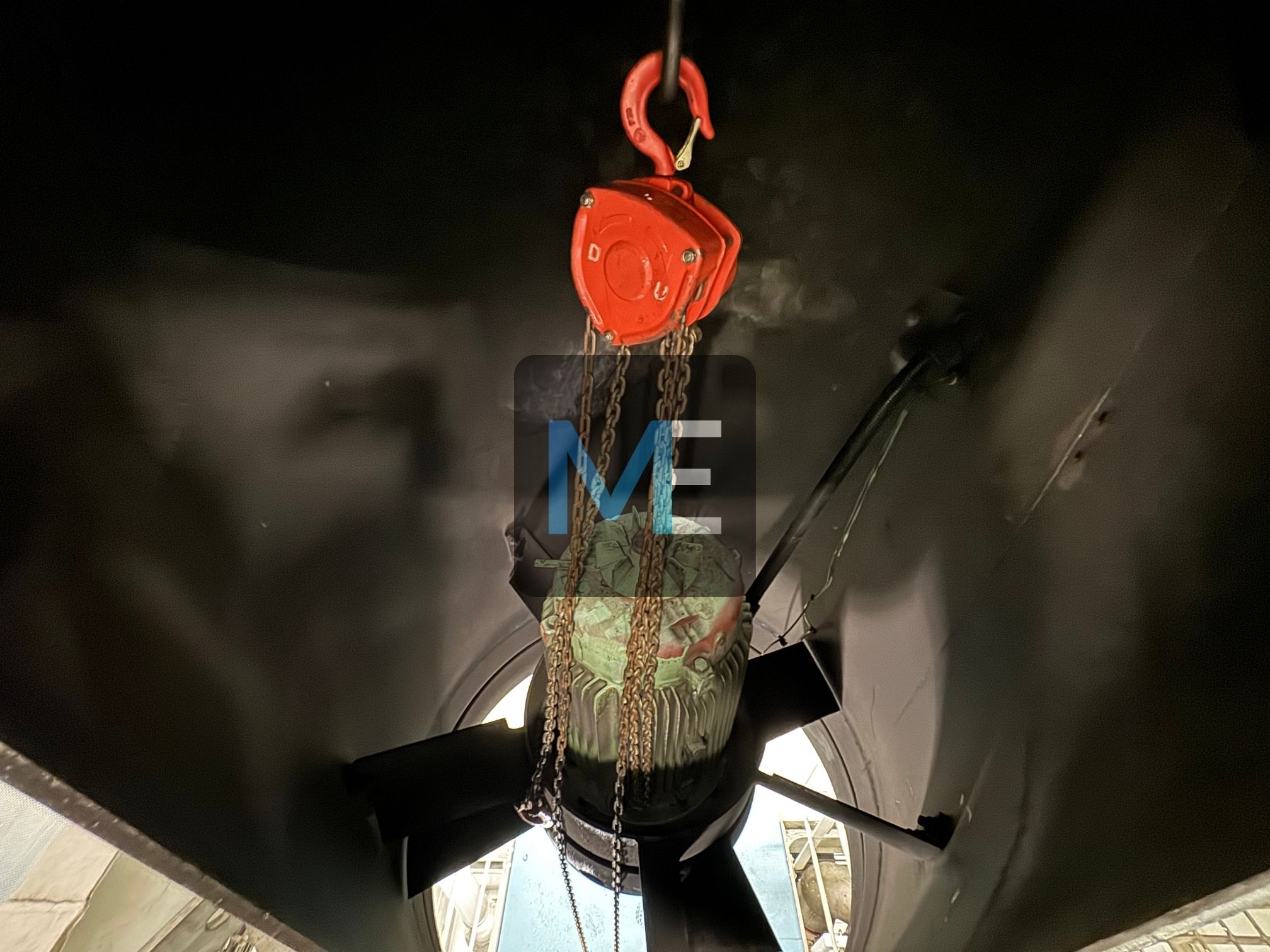 Major repair of the suction fan for the engine room