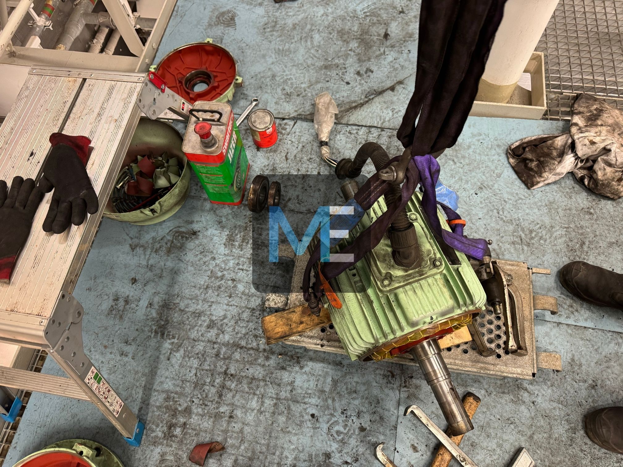 Major repair of the suction fan for the engine room