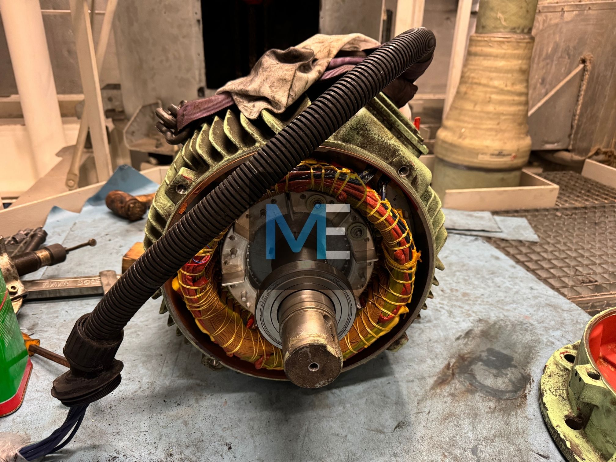 Major repair of the suction fan for the engine room