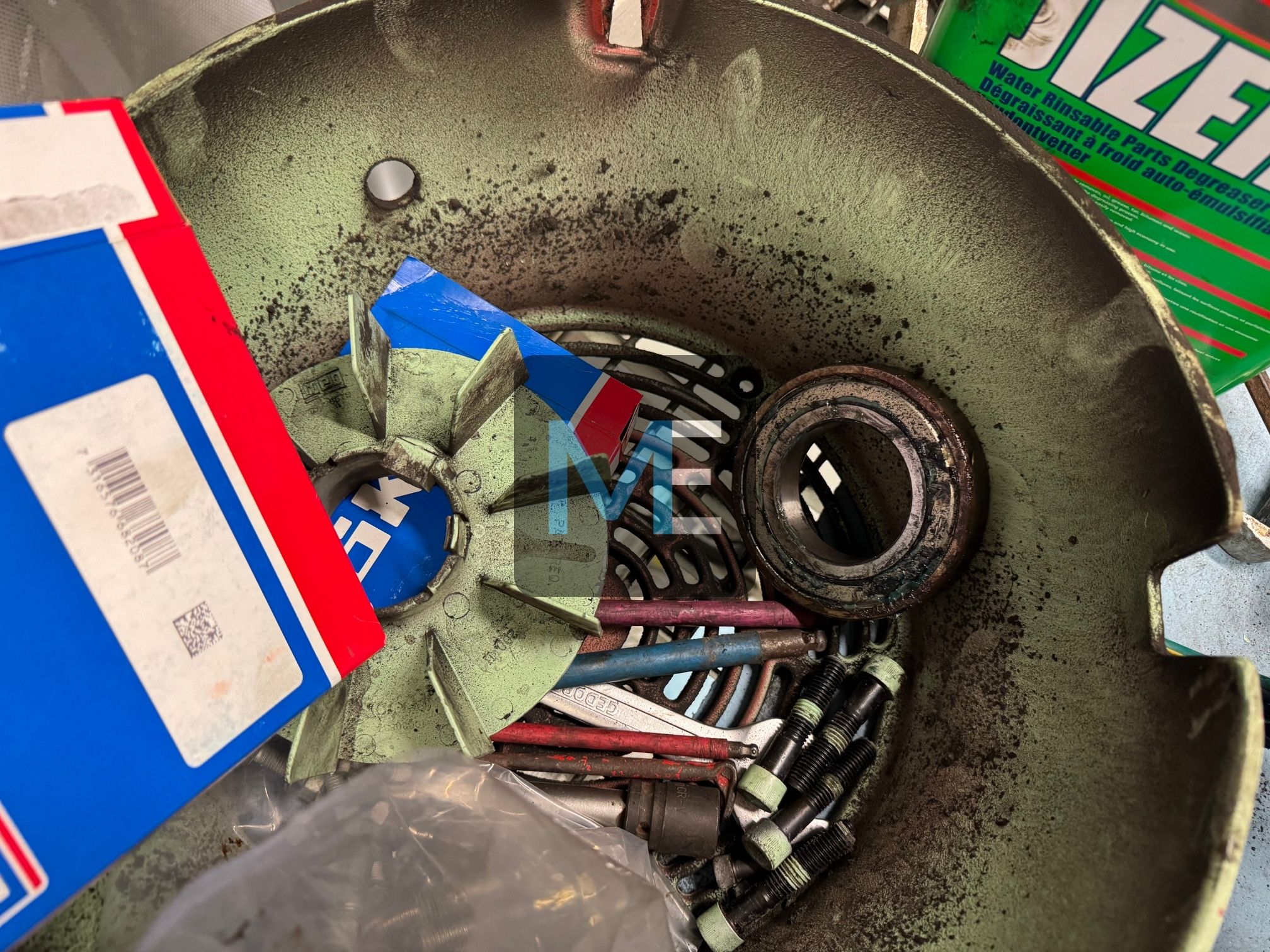 Major repair of the suction fan for the engine room