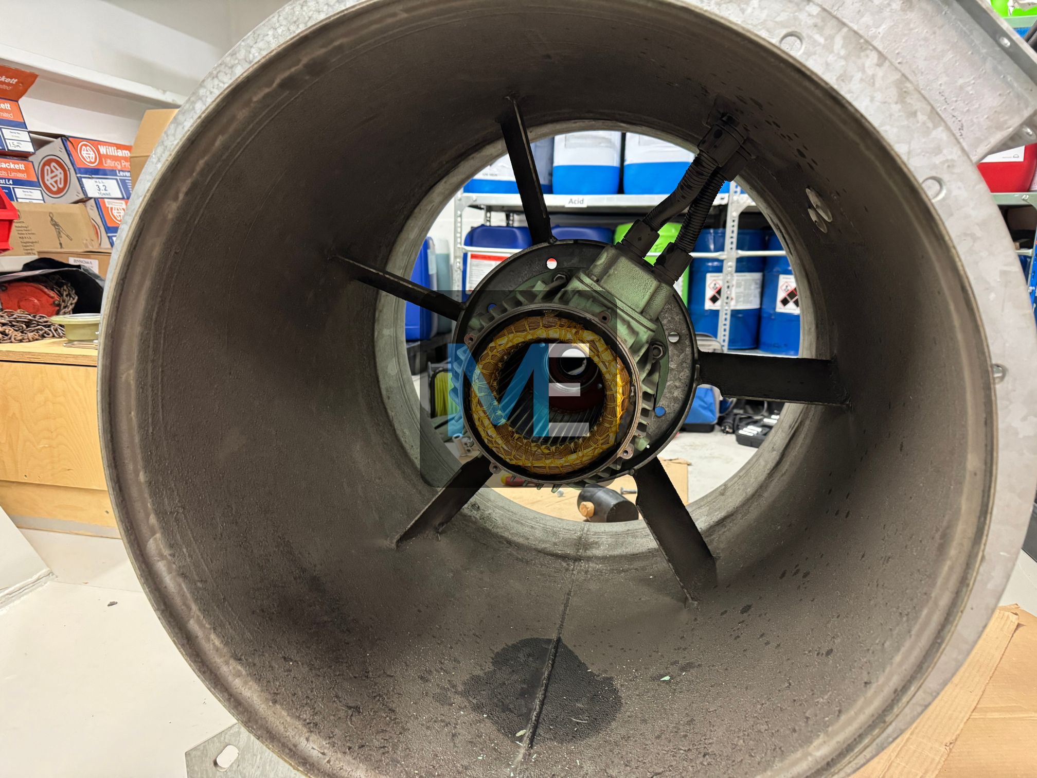 Major repair of the suction fan for the engine room