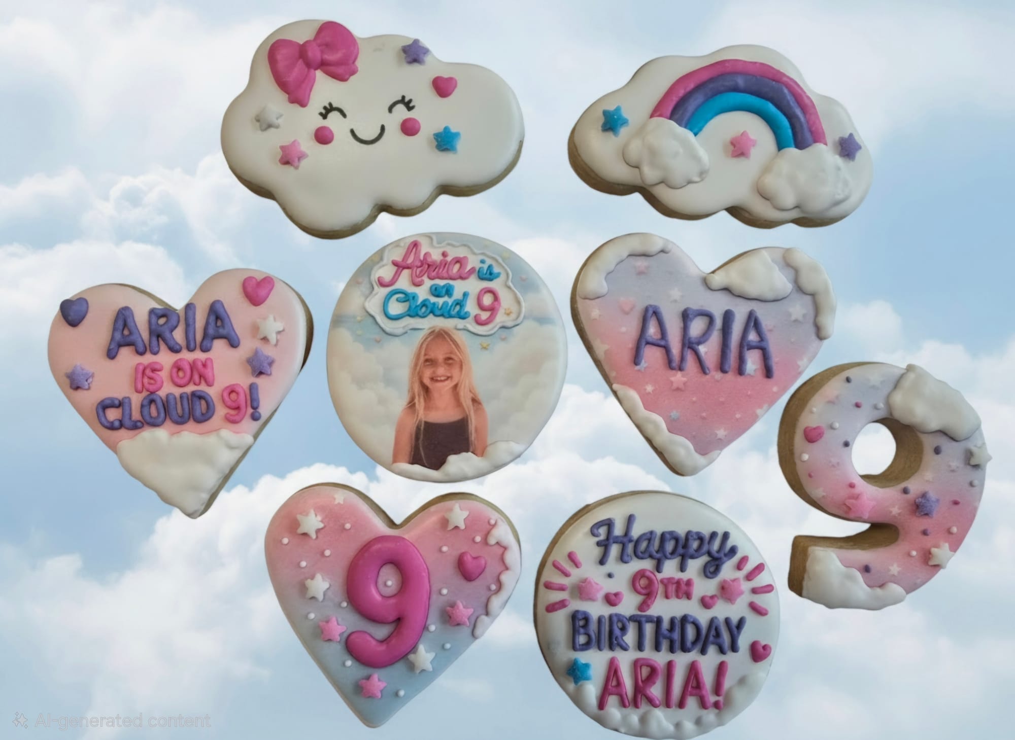 Personalized Cloud 9 Sugar Cookies