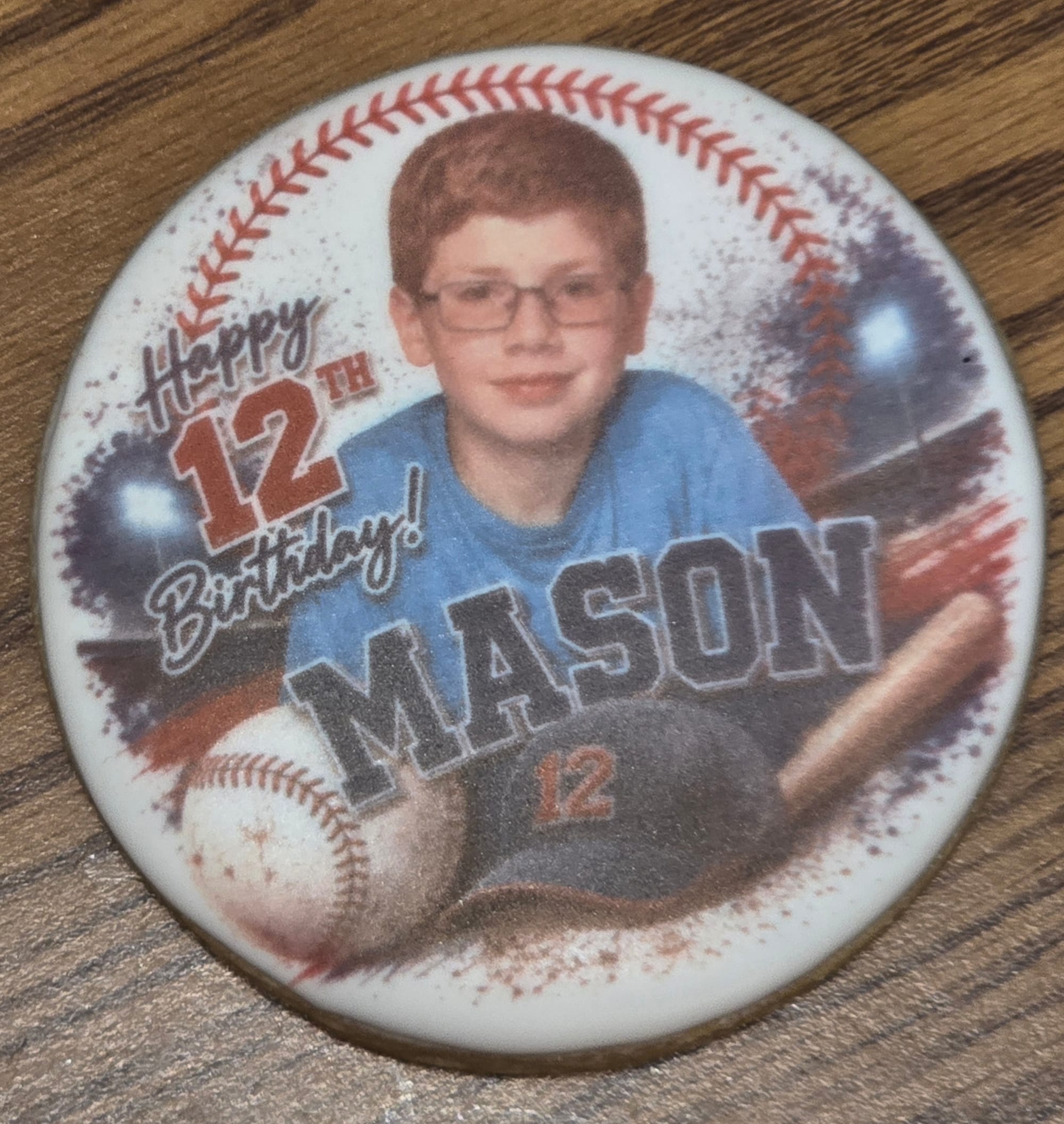 Personalized 3 1/2" Baseball Birthday Sugar Cookies