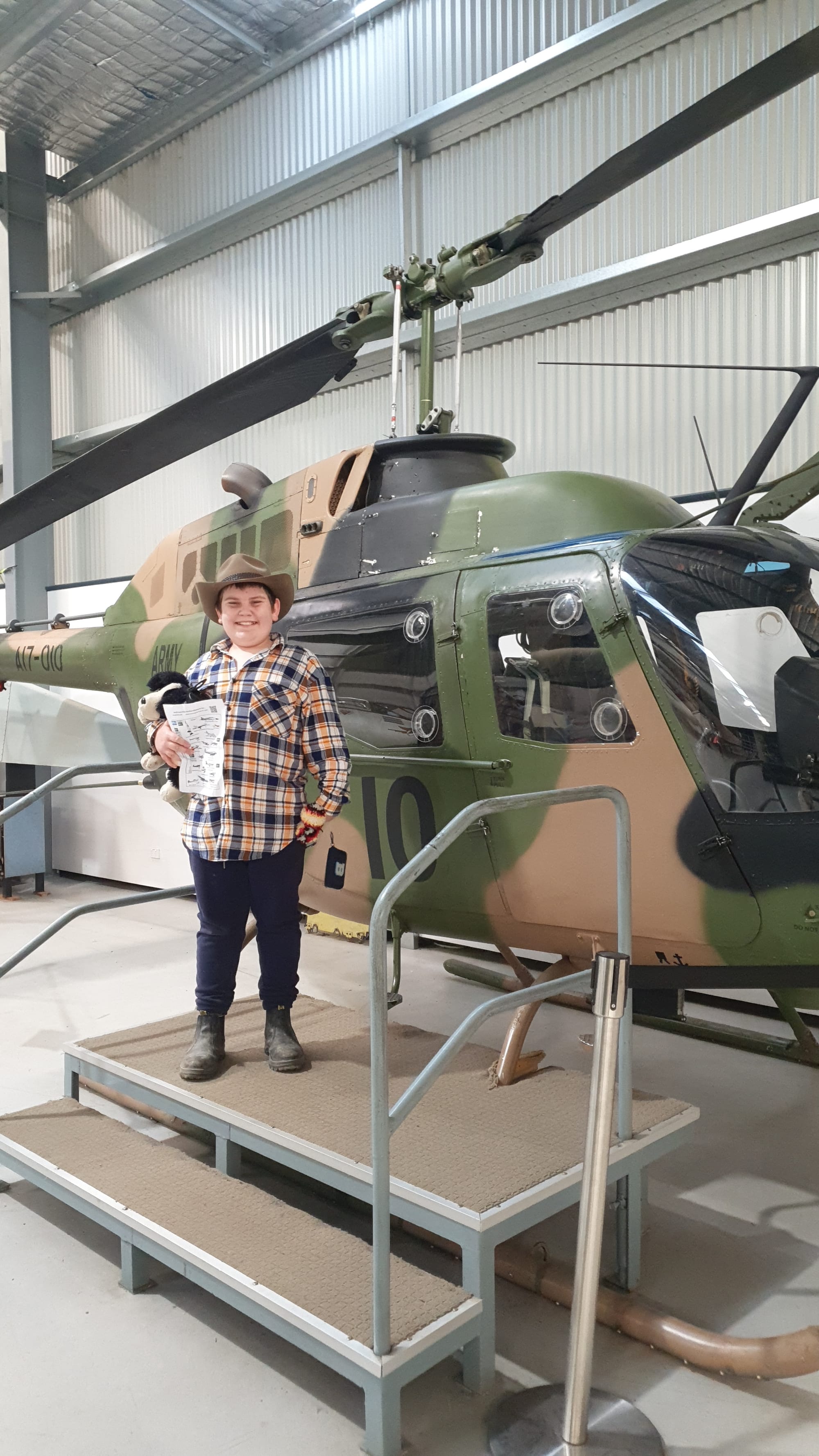 Brody with an Army Helicopter