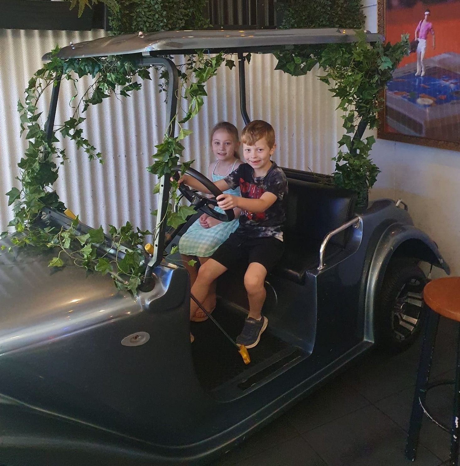 Harlow and Hunter at Holey Moley!