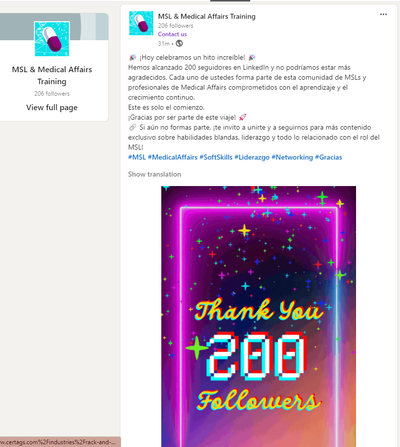 ¡Hemos Alcanzado 200 Seguidores en LinkedIn! 🎉