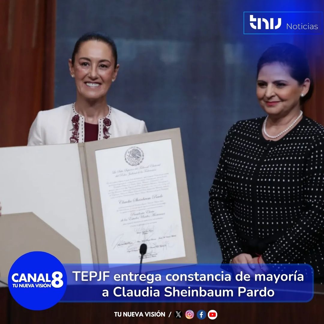 TEPJF entrega constancia de mayoría a Claudia Sheinbaum Pardo.