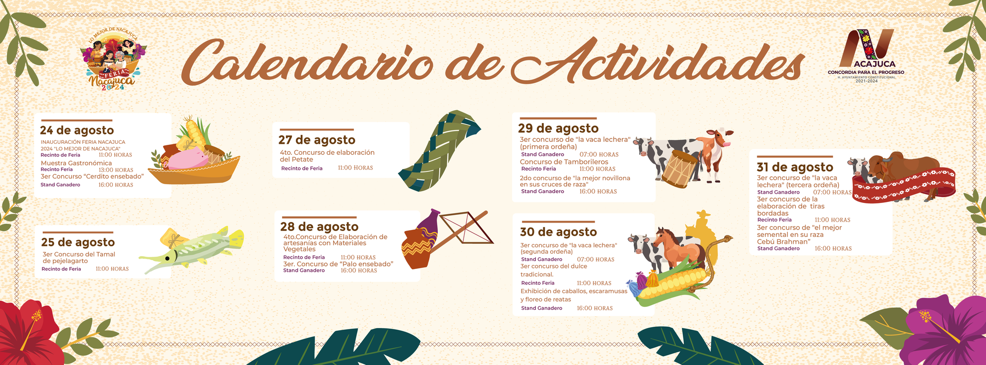 Calendario de actividades para estos tiempos de celebración en Nacajuca