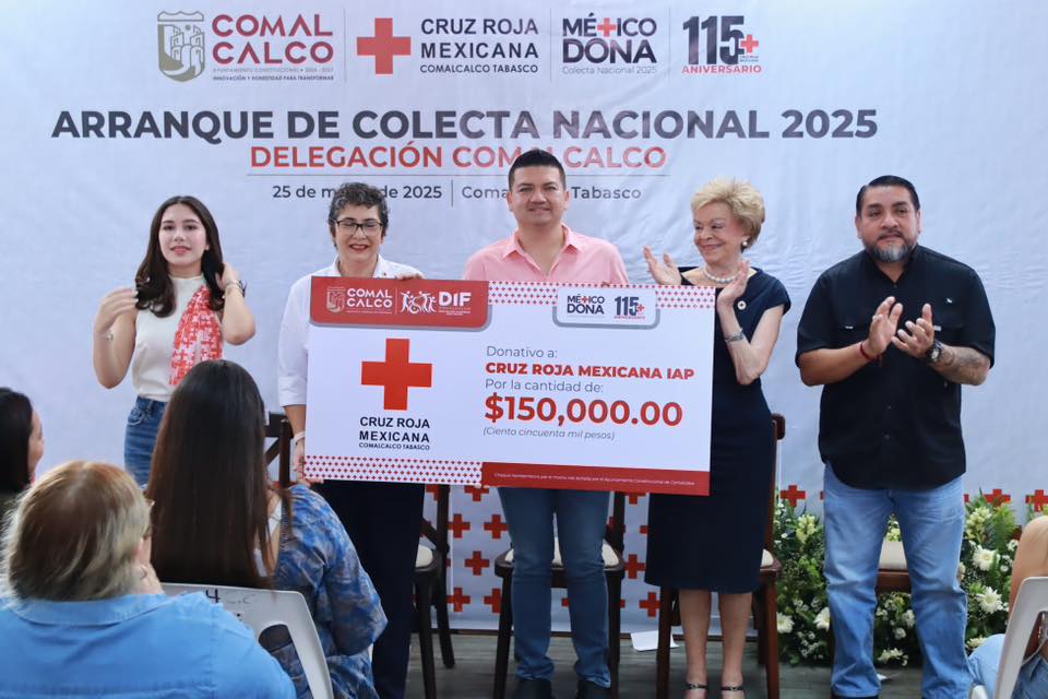 Ayuntamiento de Comalcalco se suma a la Colecta Nacional 2025 de la Cruz Roja