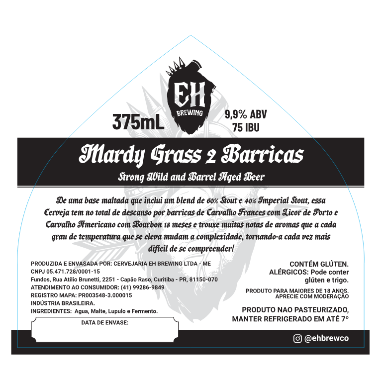 Blend composto por 60% Stout e 40% Imperial Stout