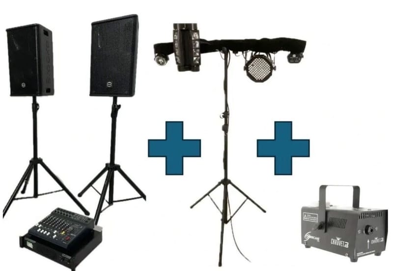 Party Package 1 - DJ Speakers, T-Bar Light and Smoke Machine £99