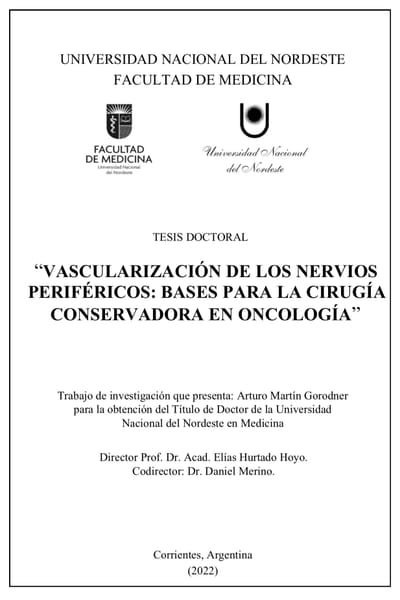 Tesis Doctoral: Vascularización de los Nervios Periféricos: Bases para la Cirugía Conservadora
