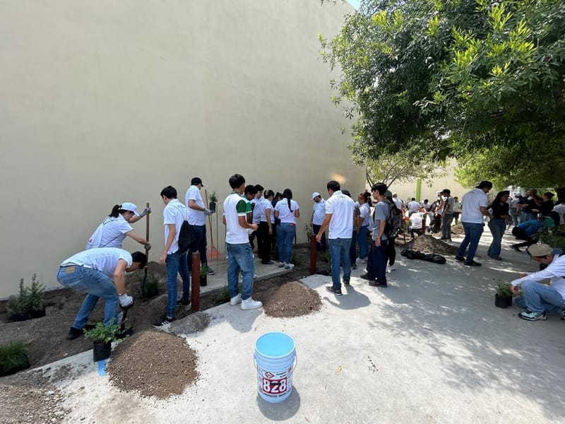 Bio Nodo y ABB Apodaca impulsan la biodiversidad urbana con la creación de un Jardín Polinizador en CONALEP