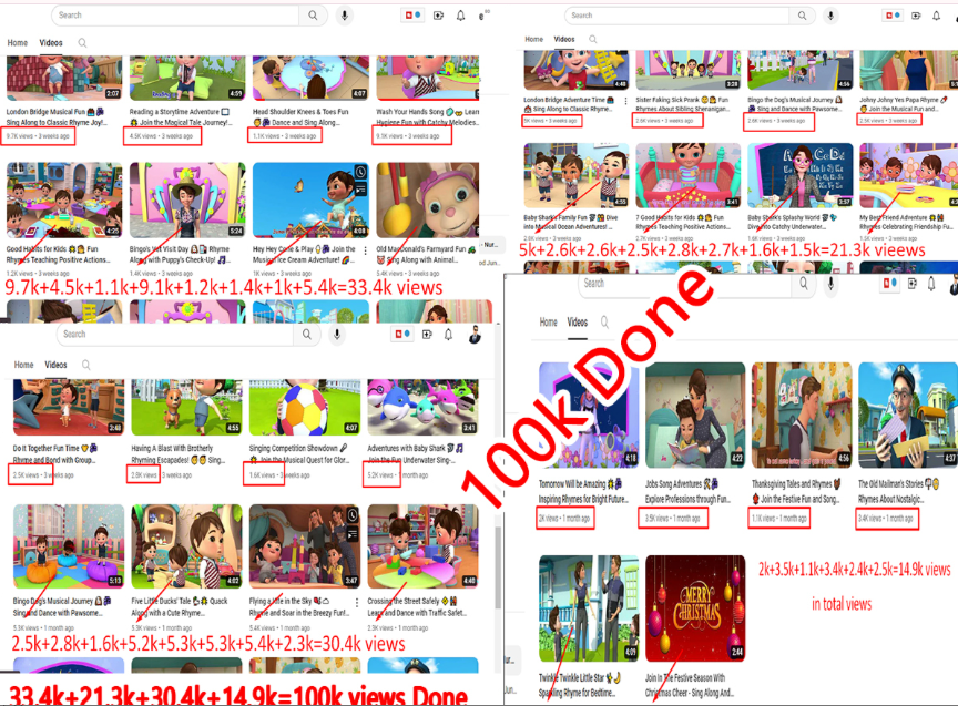 100k views done with optimize all videos