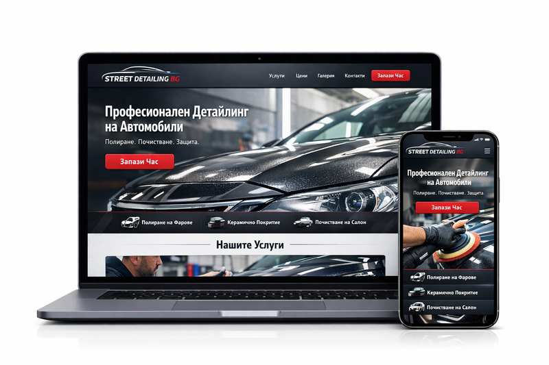 Изработка на сайт за автосервиз и бизнес в сектор услуги