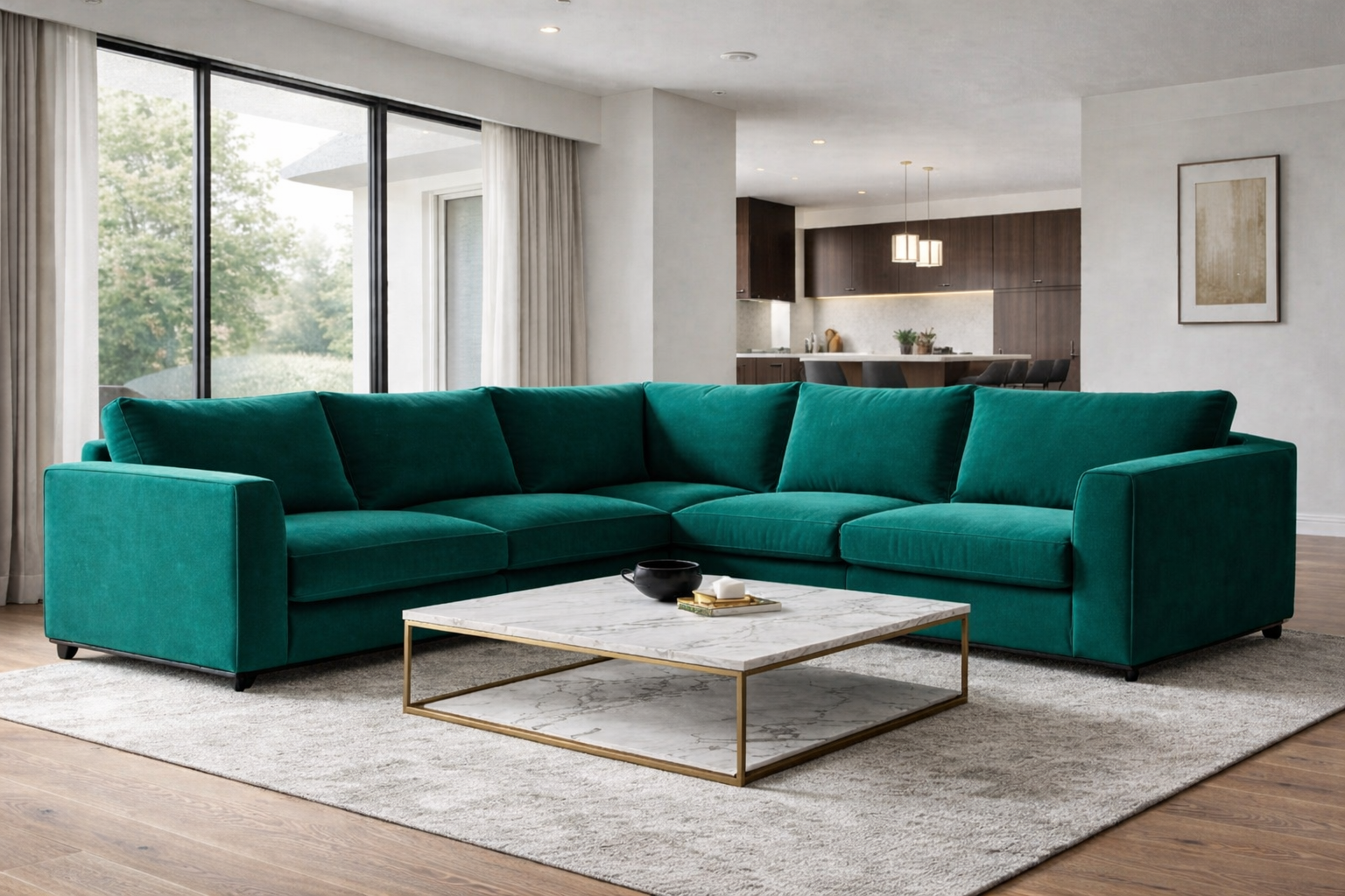 פאלאס גלריה - ספה פינתית בצבע ירוק - מק"ט 181818 - דגם שיר