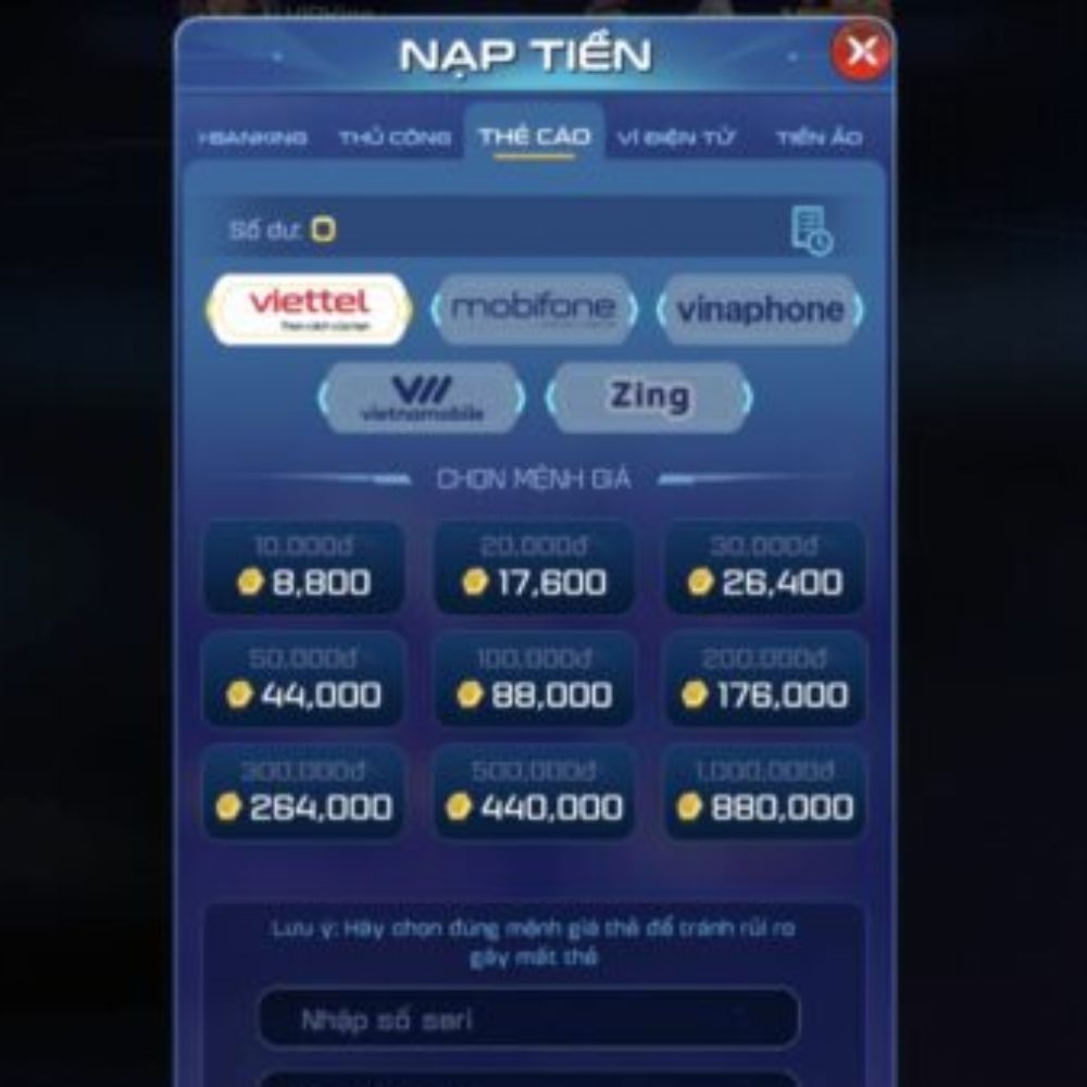 Hướng Dẫn Nạp Tiền VIP79 Nhanh Chóng, An Toàn