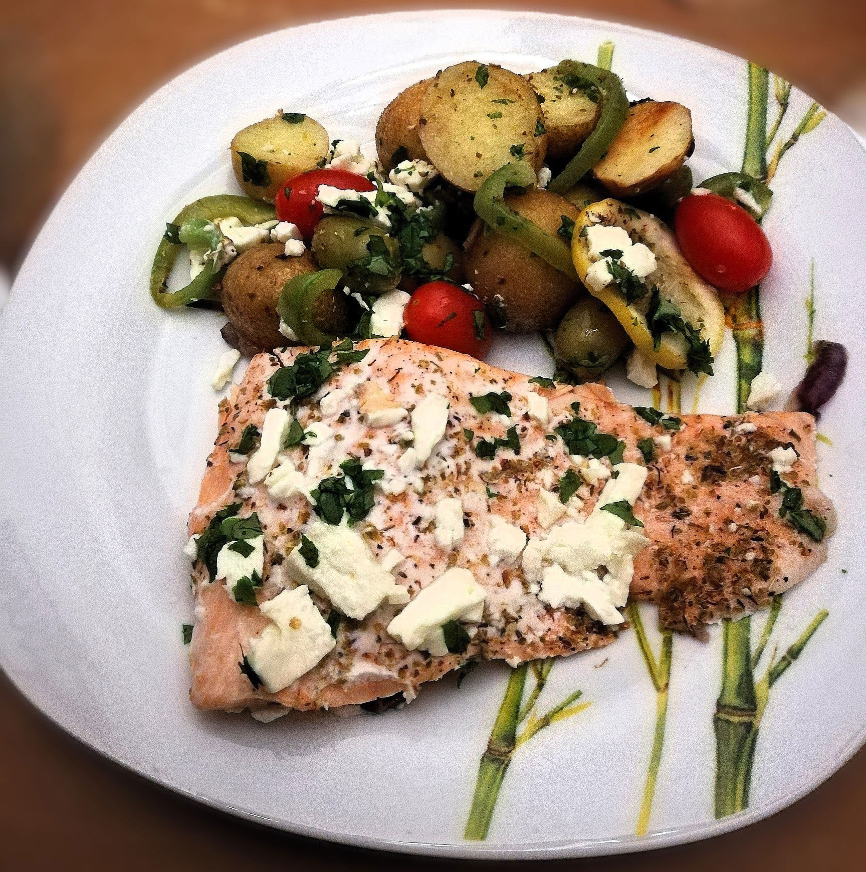Gratin grec au saumon