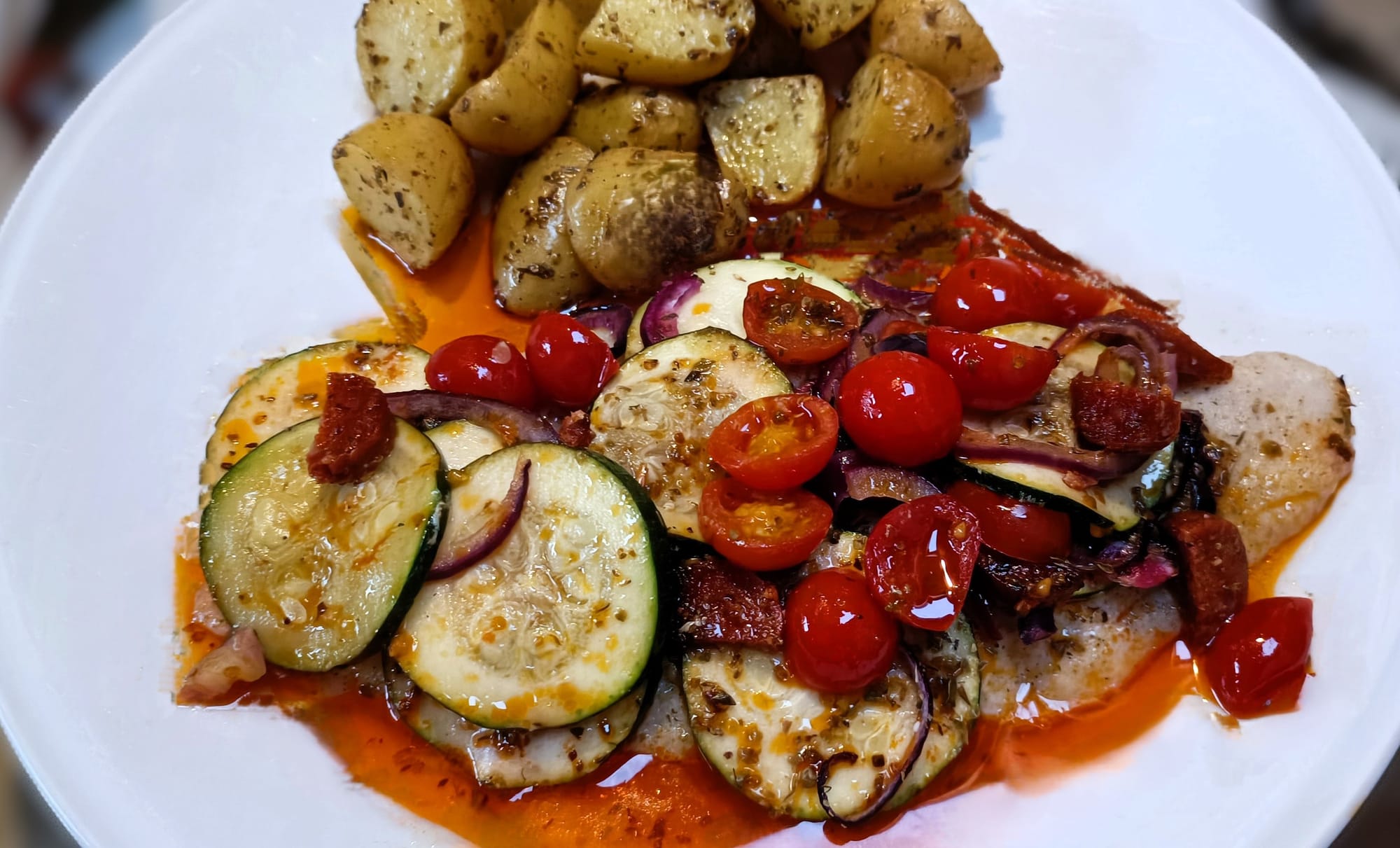 Filet de pangasius au chorizo au four