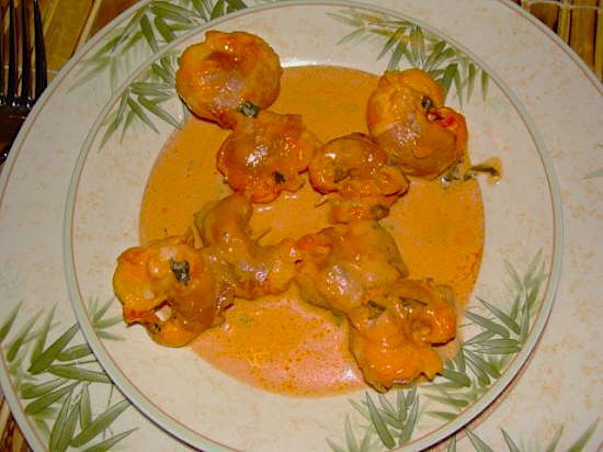 Scampis al prosciutto