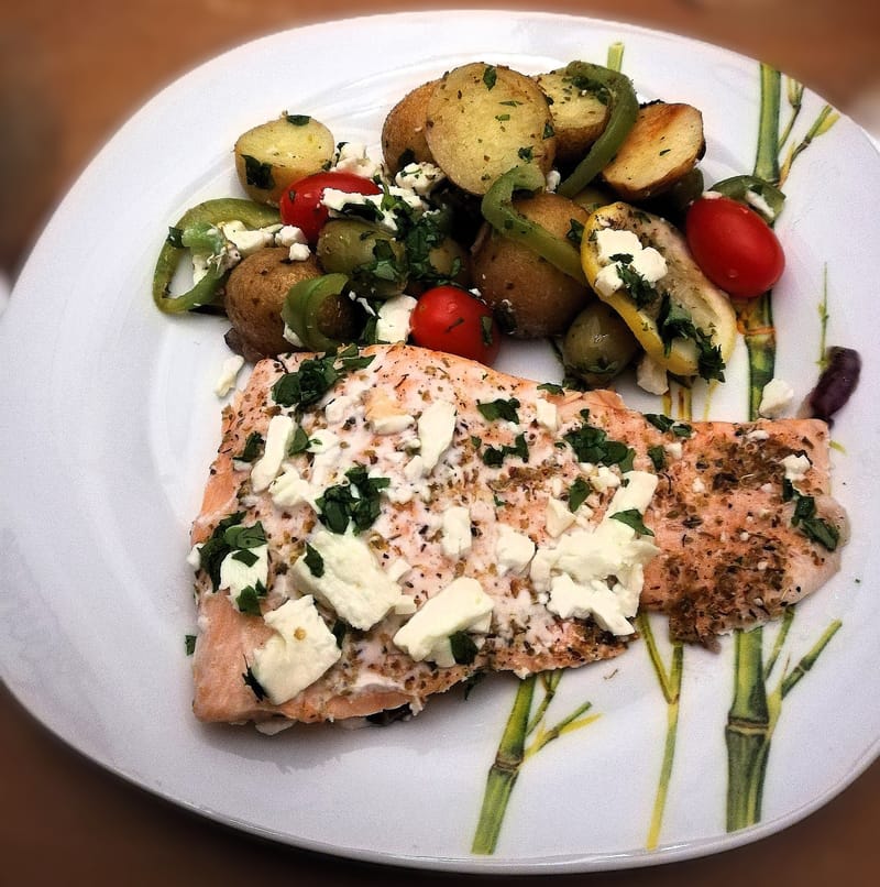 Gratin grec au saumon