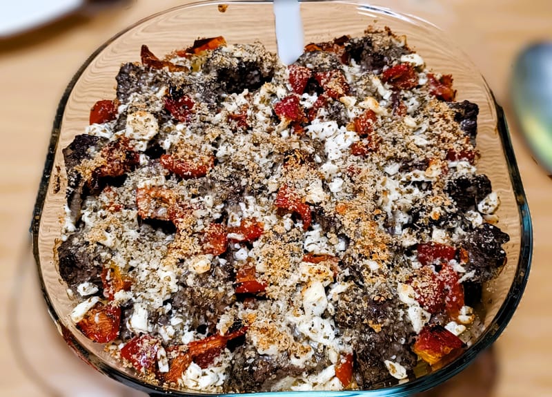 Crumble d'agneau à l'origan et à la feta