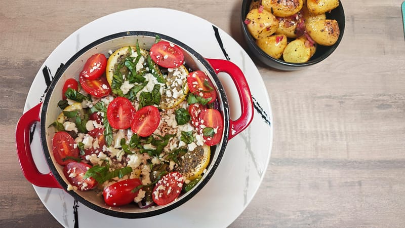 Gratin grec au saumon