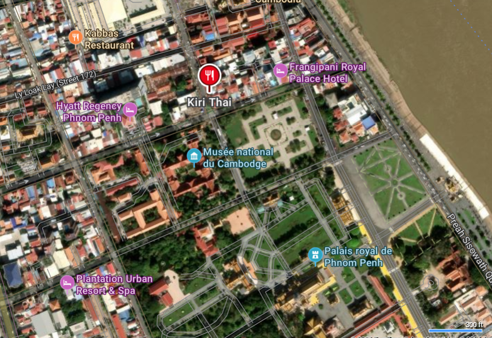 Carte de localisation de Kiri Southeast Asian Cuisine à Phnom Penh