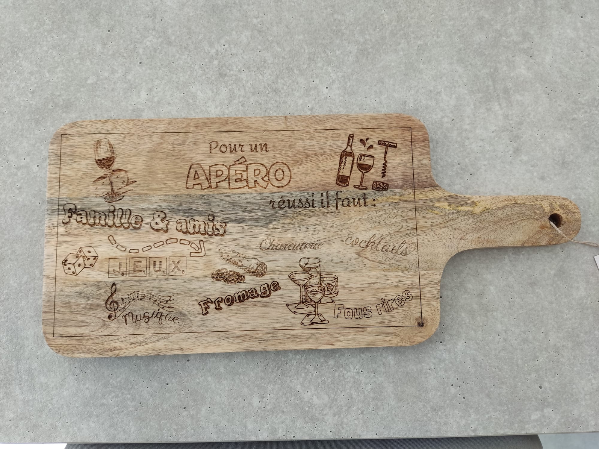 Planche de présentation apéro personnalisée