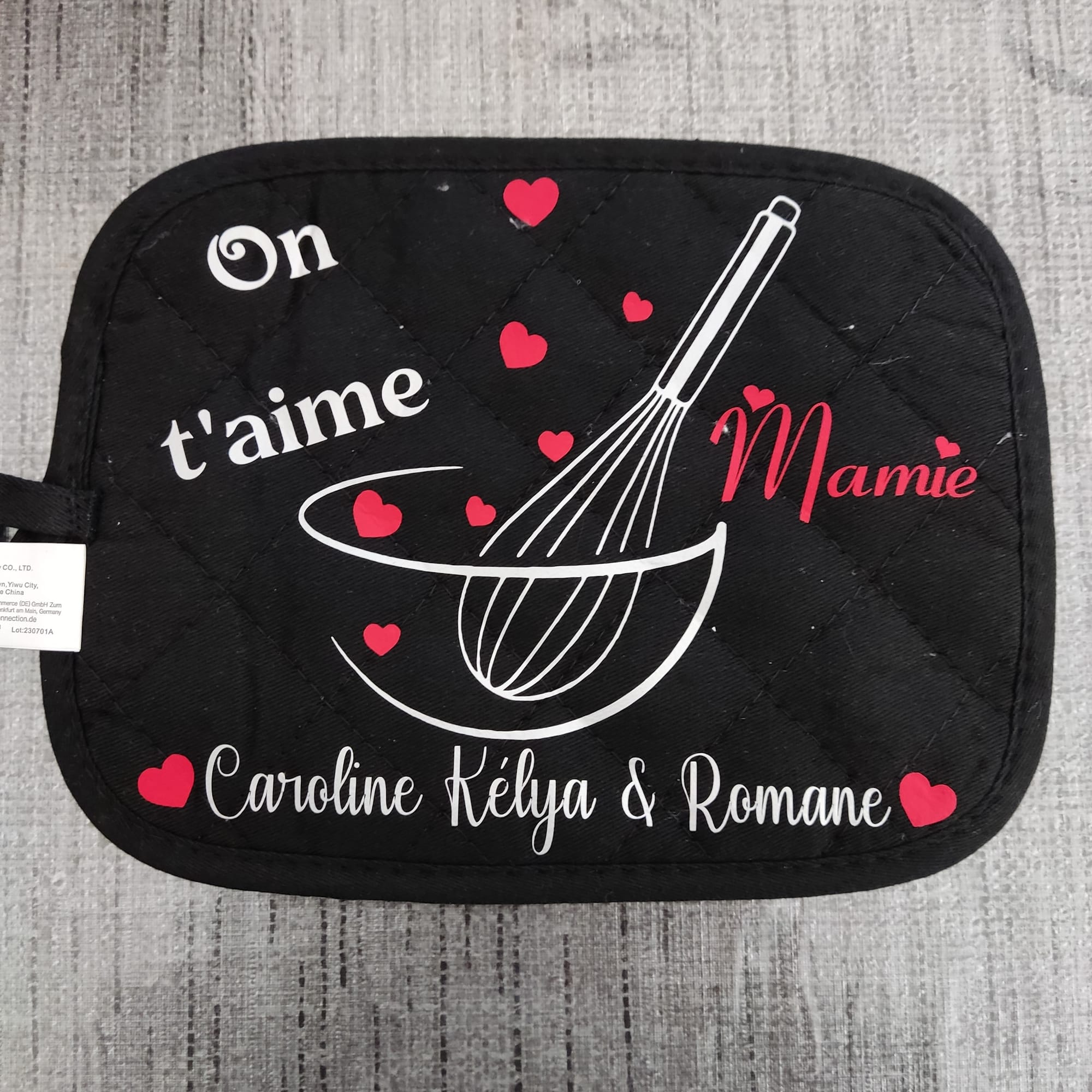 Gant et manique de cuisine personnalisé