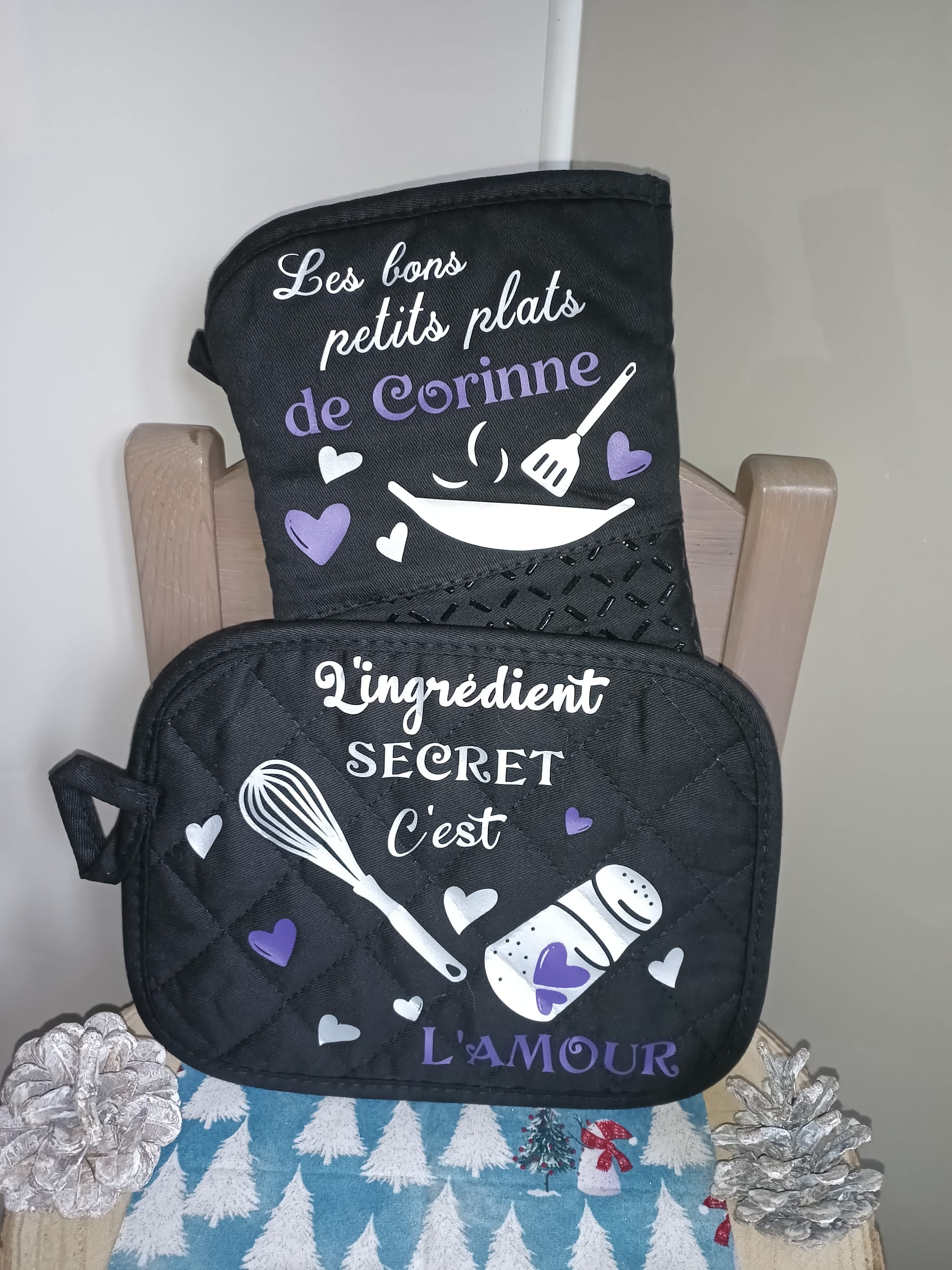 Gant et manique de cuisine personnalisé