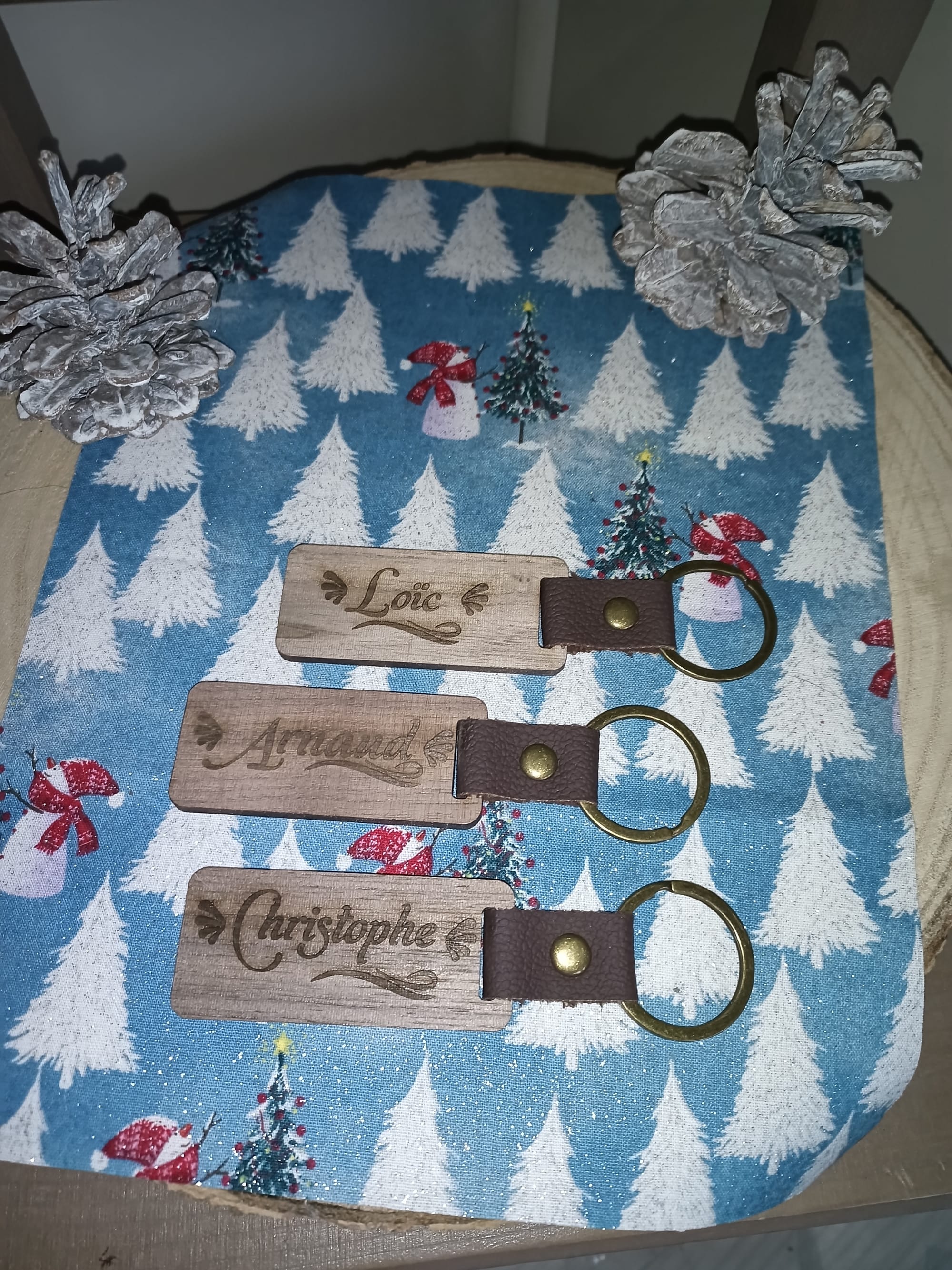 Porte clé bois acajou personnalisé